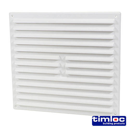 Timloc Internal Plastic Louvre Grille Vent - White - 1212W