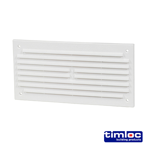 Timloc Internal Plastic Louvre Mini Grille Vent - White - 1218W