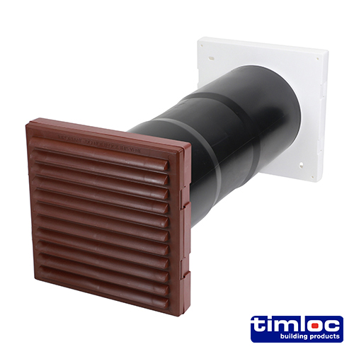 Timloc Aero Core Through-Wall Vent Set with Baffle - Brown - ACV7BR