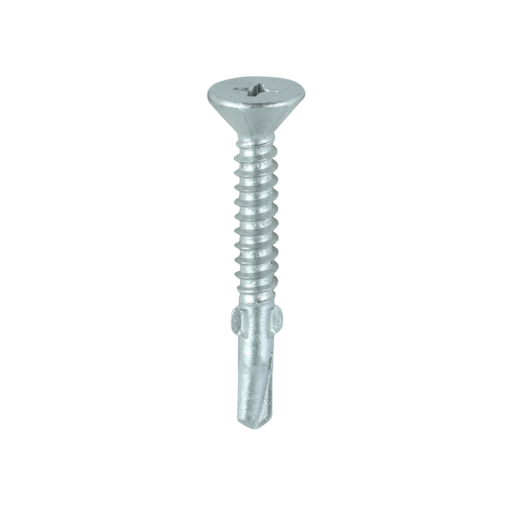 Metal Construction Timber to Light Section Screws - Countersunk - Wing-Tip - Self-Drilling - Exterior - Silver Organic