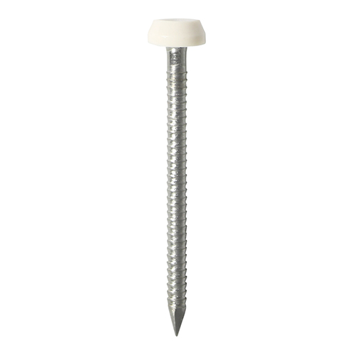 Polymer Headed Pins - Stainless Steel - White