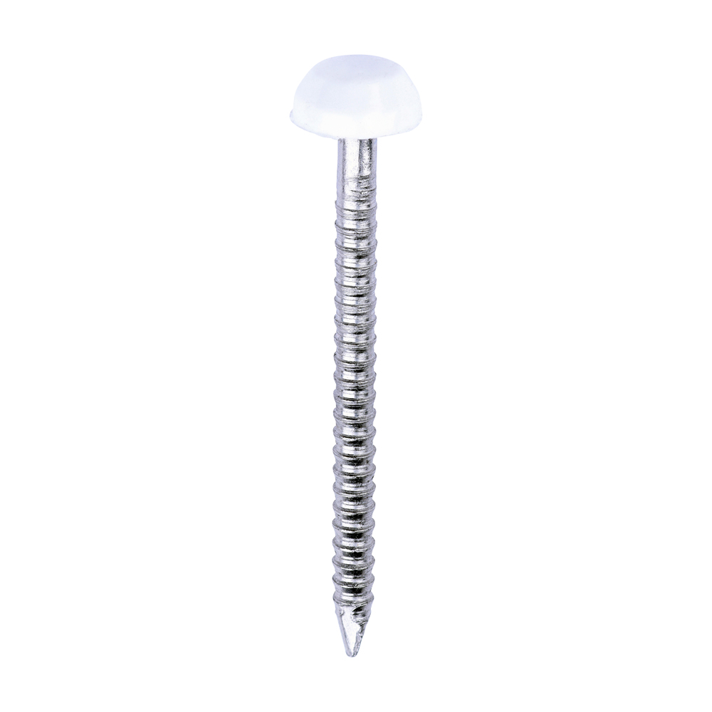 Polymer Headed Pins - A4 Stainless Steel - White