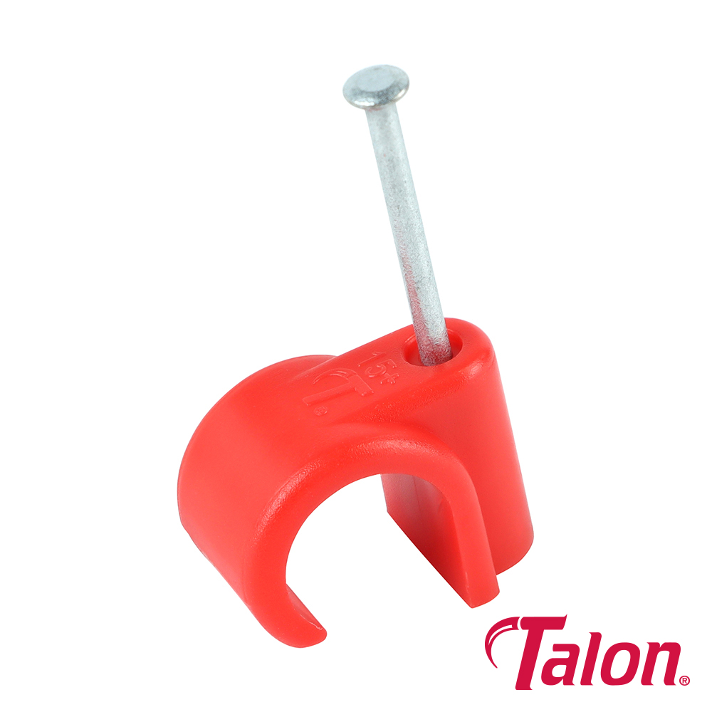 Nail In Pipe Clip - Red - NCH15/20