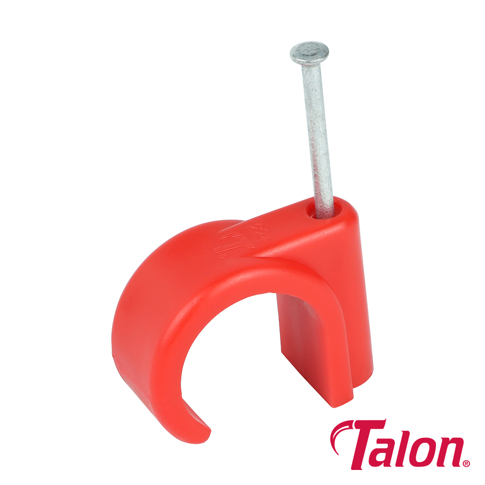 Nail In Pipe Clip - Red - NCH22/20