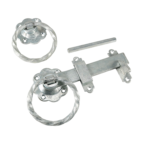 Ring Gate Latch - Twisted - Hot Dipped Galvanised