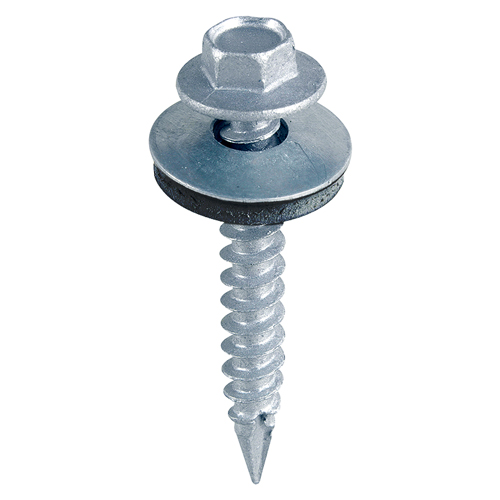 Picture of Metal Construction Thin Sheet Metal to Timber Screws - Hex - EPDM Washer - Slash Point - Zinc