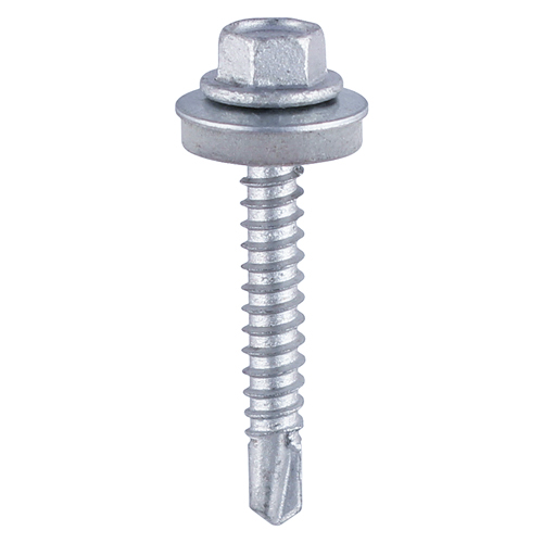 Metal Construction Heavy Section Screws - Hex - EPDM Washer - Self-Drilling - Zinc