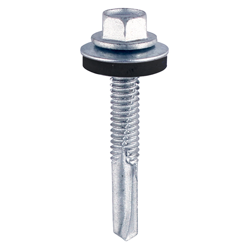 Metal Construction Heavy Section Screws - Hex - EPDM Washer - Self-Drilling - Zinc