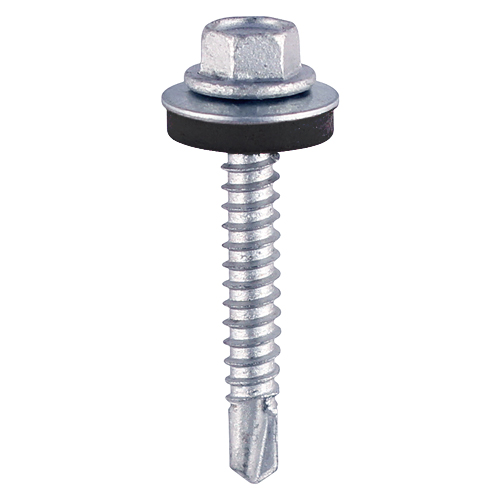 Metal Construction Light Section Screws - Hex - EPDM Washer - Self-Drilling - Zinc