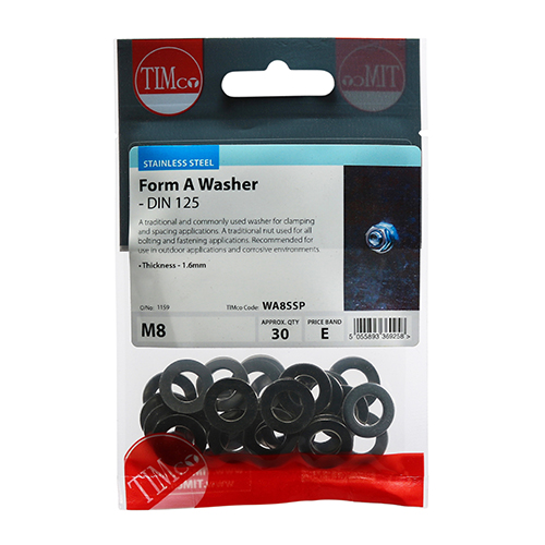 TIMCO Form A Washers Stainless Steel