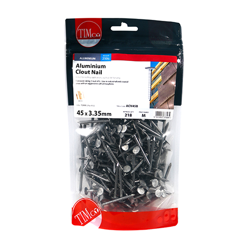 32mm x 2.65mm Aluminium Clout Nails (1kg Pack